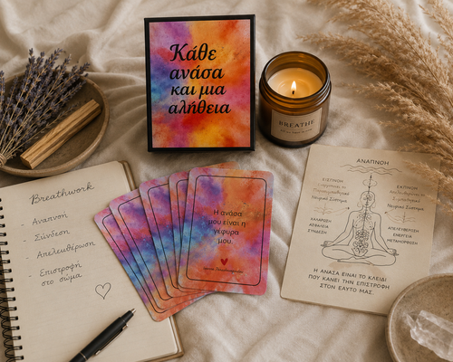 Breathwork ritual με κάρτες πρόθεσης και αναπνοής
